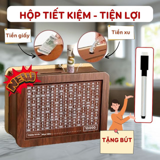 Hộp Tiết Kiệm Gỗ 100 Ngày – Hỗ Trợ Tạo Thói Quen Tiết Kiệm Quản Lý Tài Chính Cá Nhân Tái Sử Dụng