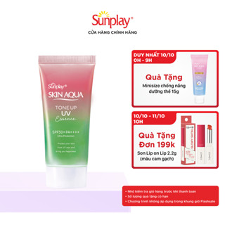Kem chống nắng nâng tông da tái xanh dạng tinh chất Sunplay Skin Aqua Tone Up UV Essence Rose SPF 50+ PA++++ 50g