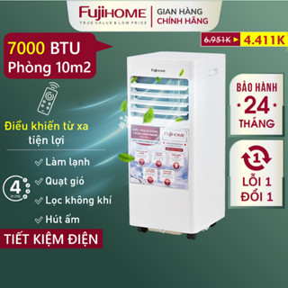 Máy lạnh di động làm lạnh nhanh nhập khẩu FUJIHOME PAC.07, Điều hòa Mini di động 4in1 hút ẩm quạt mát