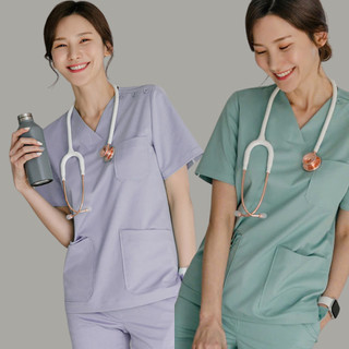 Scrubs Y Tá, Bác Sĩ MOSYNO - Đồng Phục Spa, Bộ Đồ Điều Dưỡng Phong Cách Hàn Quốc Vải Cotton Co Giãn 4 Chiều Thoáng Mát