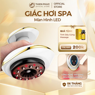 Máy giác hơi spa cao cấp 10 điểm massage, máy cạo gió màn LED chườm ấm ánh sáng đỏ Thiên Phúc Tâm
