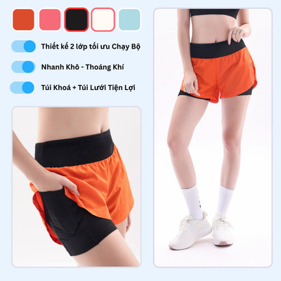 Quần Thể Thao Chạy Bộ Nữ Livan Sport LV25N03F306 – Quần Running 2 Lớp Siêu Nhẹ, Cạp Túi Đa Năng Nhiều Màu Sắc Lựa Chọn
