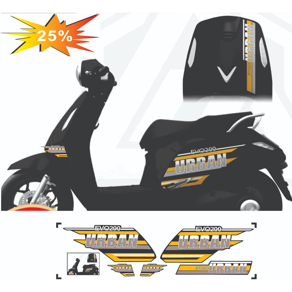 Tem Dán  Xe Máy Evo 200 - EVO NEW  Tem Hình Dán Xe EVO Chống Bay Màu dễ dán