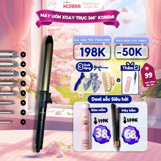 Máy uốn tóc xoăn Hàn Quốc Koremi tự xoay trục 360 độ, máy làm tóc xoăn lọn to, nhỏ Chuyên nghiệp cho Salon, BH 12 tháng