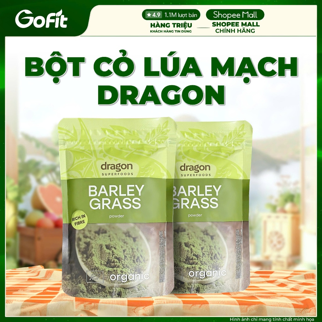 Bột Cỏ Lúa Mạch Hữu Cơ 150gr - Dragon Superfoods