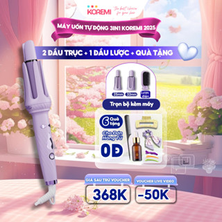 Combo 3in1, Size 32, Size 25, Lược Điện, máy uốn tóc tự động KOREMI PRO Cao Cấp 2025, Máy uốn xoăn chống bỏng An Toàn