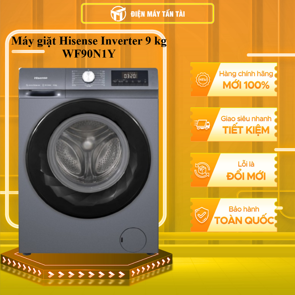 WF90N1Y - Máy giặt Hisense Inverter 9 kg WF90N1Y - GIAO TOÀN QUỐC