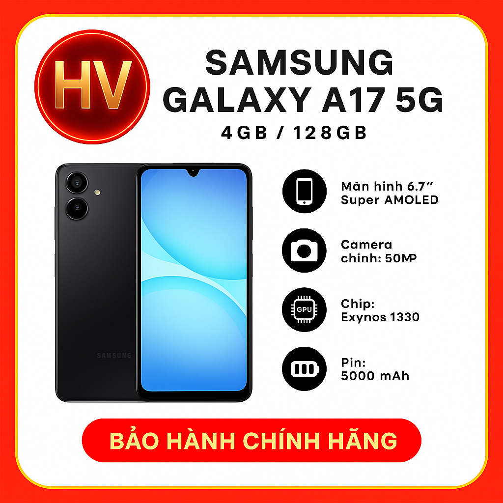 Điện thoại Samsung Galaxy A17 5G 4GB/128GB - Hàng Chính Hãng