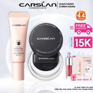 Combo mini Carslan kem nền và phấn phủ trang điểm kiểm soát dầu phiên bản mini 5g