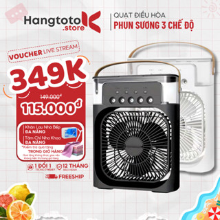 Quạt Điều Hòa Mini Phun Sương 3 Chế Độ, Tích Hợp Hẹn Giờ, Đèn Led Ban Đêm, Để Bàn Tiện Lợi, Sạc USB