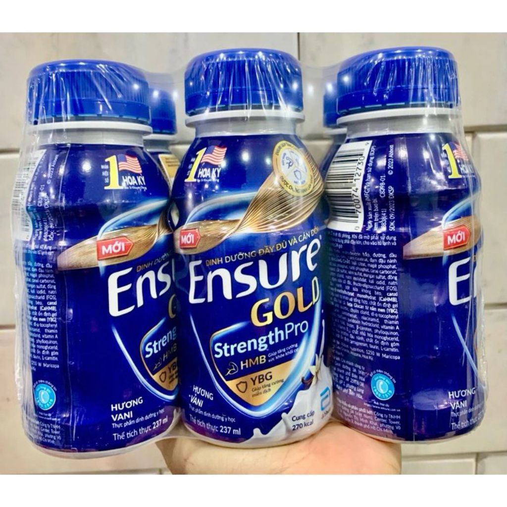 Lốc 6 chai sữa Ensure Gold StrengthPro Hương Vani 237ml