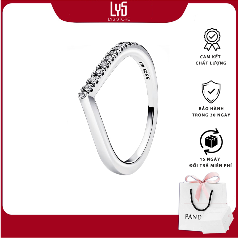 Nhẫn bạc nữ Lys Timeless Wish Half Sparkling 8162SV - Nhẫn Bạc cao cấp S925 ALE