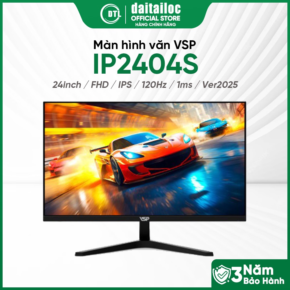 Màn hình văn VSP IP2404S 24inch FHD IPS 120Hz 1ms  Đen Ver2025 I Chính hãng I Bảo hành 36 tháng