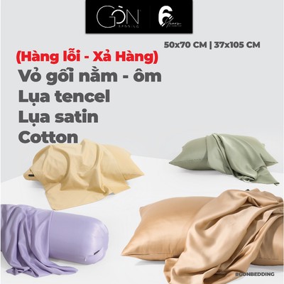 [Thanh lý hàng lỗi - Giao màu ngẫu nhiên] Vỏ Gối Nằm | Vỏ Gối Ôm Lụa Gòn Bedding 50x70 | 37x105 cm