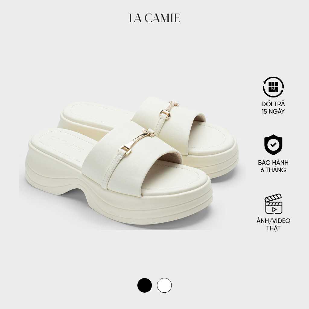 Dép xuồng quai ngang với thiết kế sang trong chất liệu Da microfiber kết hợp vải dệt thương hiệu LaCamie DB5B0110