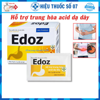 Bột sủi Edoz - Hỗ trợ trung hòa acid dạ dày, giảm đầy hơi, chướng bụng, ăn không tiêu - Hộp 24 gói