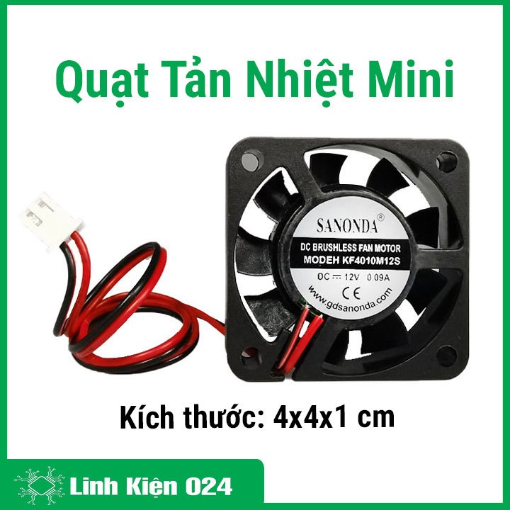 Quạt Tản Nhiệt Mini 4x4x1cm 12VDC 0.08A