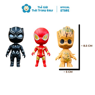  Đồ Chơi Siêu Nhân Nhện Cho Bé Trai Noel Tết DC02 - Bộ 6 Mô Hình Mini Anh Hùng Người Dơi Captain Cực Ngầu Bằng Nhựa 