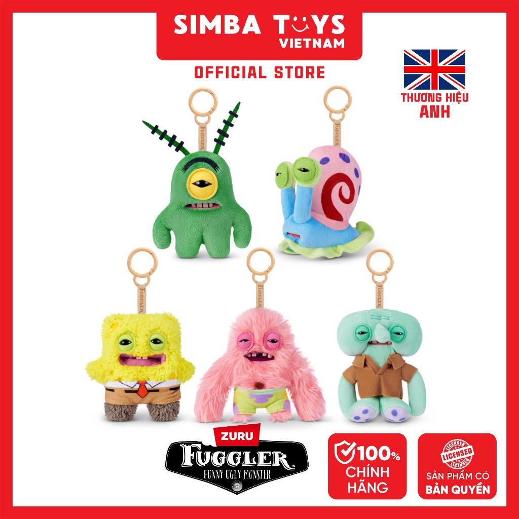 Đồ Chơi Sưu Tầm ZURU TOYS Fuggler Spongebob Keyrings 5" 15756 - Simba Toys Vietnam