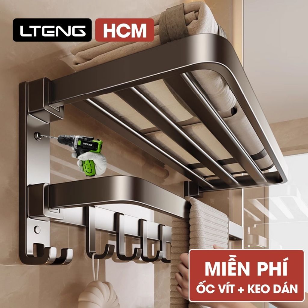 Giá kệ để khăn, để đồ nhà tắm LTENG dán tường,đa dạng mẫu mã, kích thước và màu sắc, chất liệu nhôm 