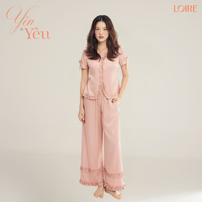 [YÊN&YÊU]Đồ Ngủ Nữ Loire FDMN250320  Lụa Vân Gỗ Tay Ngắn Quần Dài Mặc Nhà Cao Cấp