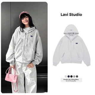Áo Hoodie Zip Lavi Studio Vải 2 Da Chống Nắng Tốt/ Smooth Unisex Nam Nữ Local Brand