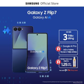 Điện thoại Samsung Galaxy Z Flip7, 256GB, Điện thoại AI, Màn hình ngoài vô cực 4.1", Camera selfie 50MP, Mỏng nhất
