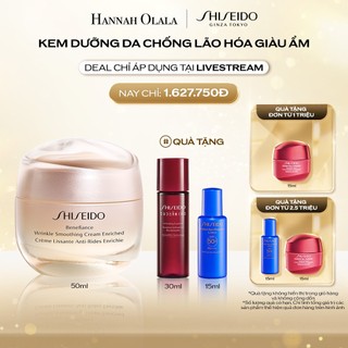   Hannah Olala x Shiseido  Kem dưỡng da chống lão hóa giàu ẩm Shiseido Benefiance Wrinkle Smoothing Cream Enriched 50ml   