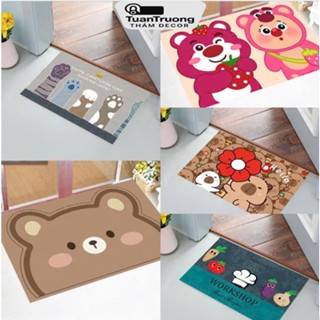 Thảm lau chân thấm nước capybara loại 1, Thảm chùi chân hello kitty 40x60cm chống trơn trượt cho phòng khách,phòng tắm
