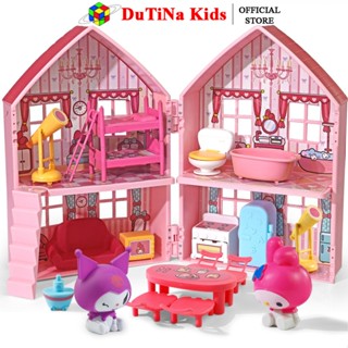  Đồ chơi nhà búp bê Kuromi và Melody có nội thất không cần lắp ráp phức tạp quà tặng sinh nhật cho bé gái 