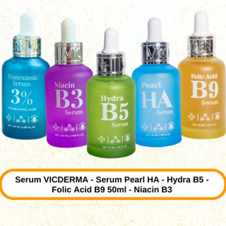  Serum Phục Hồi Cấp Ẩm Làm Dịu Nhanh chóng VICDERMA+ Serum Pearl HA - Hydra B5 - Folic Acid B9 50ml 
