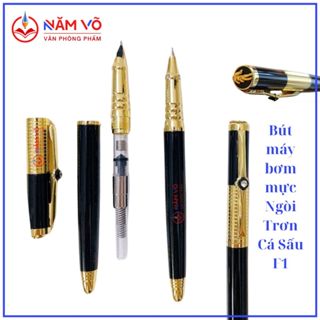 [F1] COMBO 2 Cây Bút Máy Bơm Mực / Bút Máy Luyện Chữ Đẹp Cá Sấu Ouguwen F1 Đính Đá Kim Cương, Ngòi Trơn, Tạo Nét Nhỏ