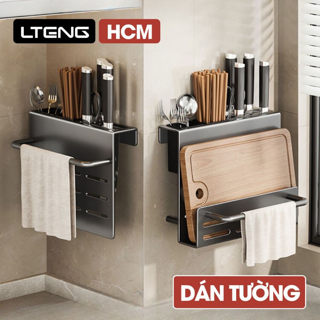 Kệ để dao thớt LTENG đa năng treo tường, đựng đũa, muỗng thìa , chất liệu Thép carbon cao cấp, trọn 
