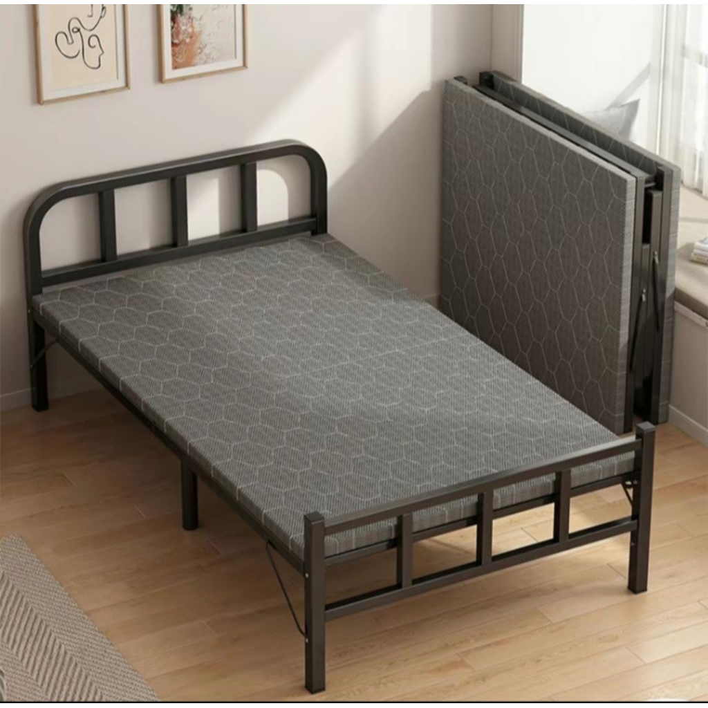 Giường gấp gọn có nệm ngang 1m4 dài 2m cao 40cm chịu lực 300kg