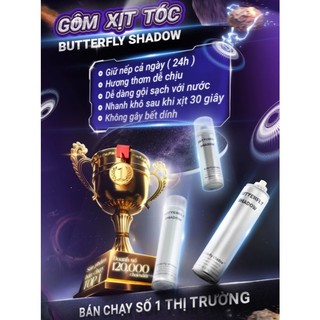 Gôm xịt tóc BUTTERFLY SHADOW 150ml 320ml 600m Chính hãng,keo xịt tóc hàng loại 1,gôm xịt tóc giữ nếp