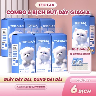khăn giấy rút treo tường Giagia TopGia 1000 tờ 4 lớp mềm mịn, dày dặn, an toàn cho da