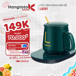 Cốc Hâm Nóng Đồ Uống Kèm Đế Điện, Bộ Ly Sứ Kèm Đế Điện Hâm Nóng Trà, Cafe, Hâm Sữa + Tặng Kèm Thìa Vàng, Hộp Sang Trọng