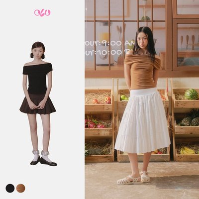 Áo thun OLV trễ vai ôm dáng trẻ trung Araceli nhiều màu phù hợp đi chơi đi cà phê