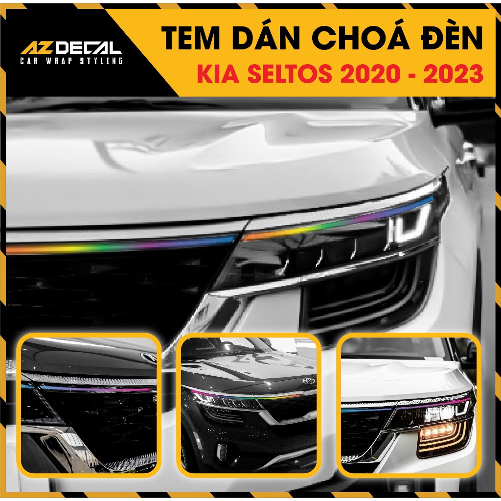 Tem Dán Đèn Kia Seltos 2020-2023 | Decal Titan Đổi Màu Chống Thấm Nước - AZDECAL