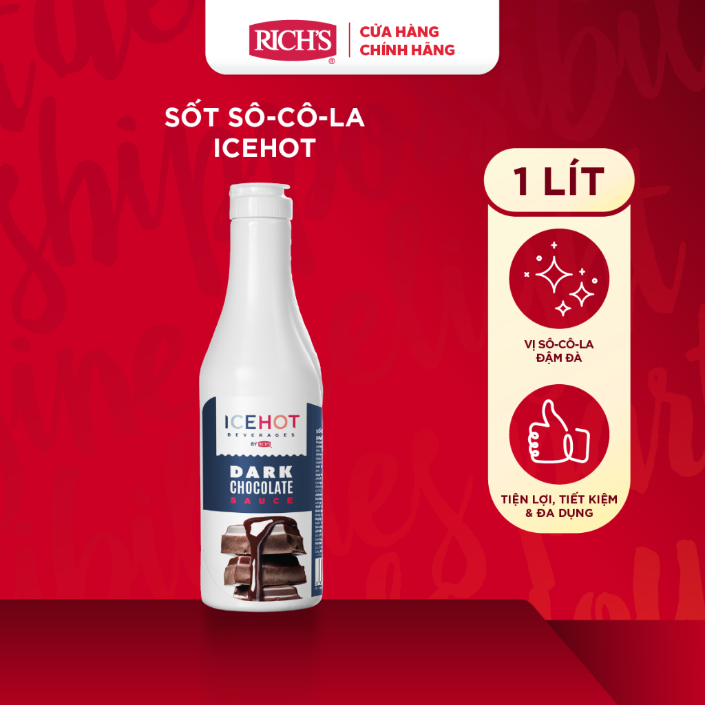 Sốt Sôcôla Đen ICEHOT chai 1Kg