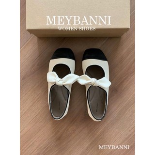  Giày Búp Bê MEYBANNI Đế Bệt Mũi Vuông Thắt Nơ Dễ Thương - C247 