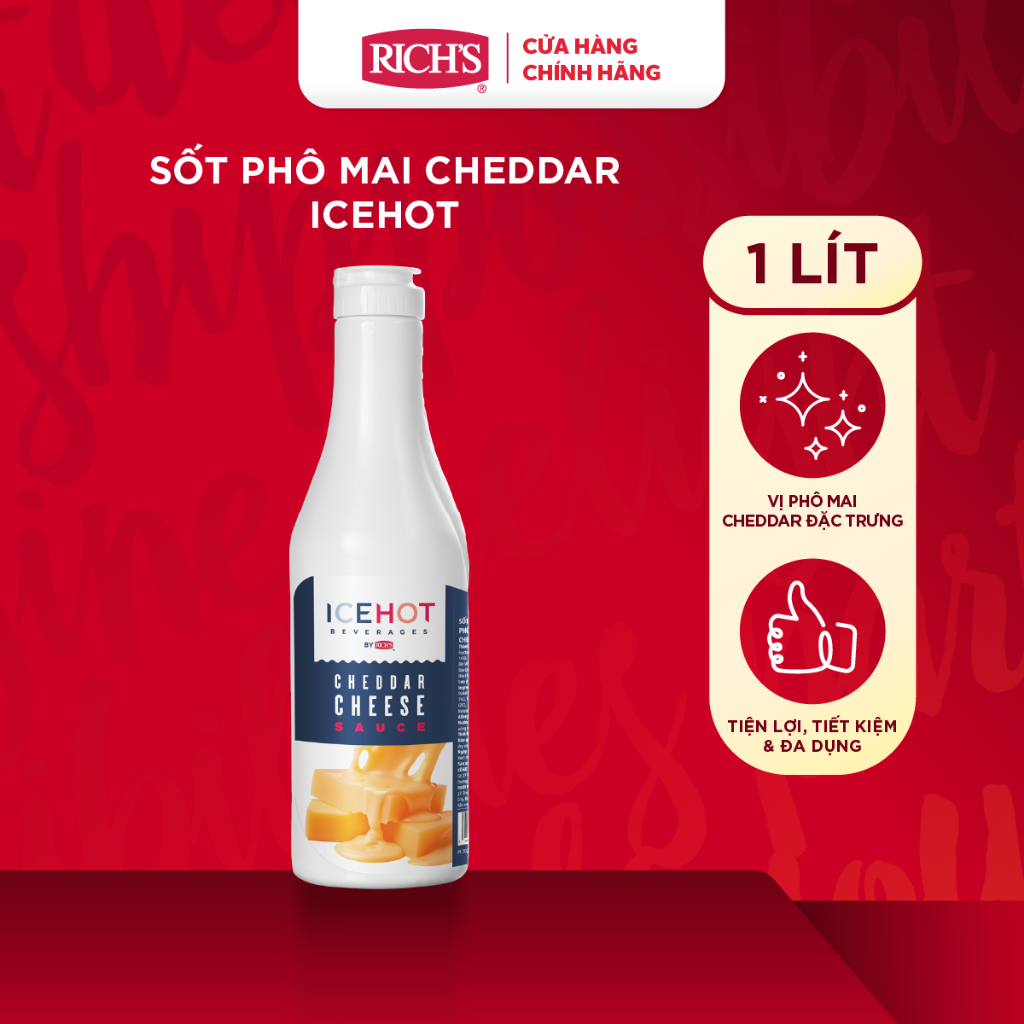 Sốt Phô Mai Cheddar ICEHOT Chai 1Kg