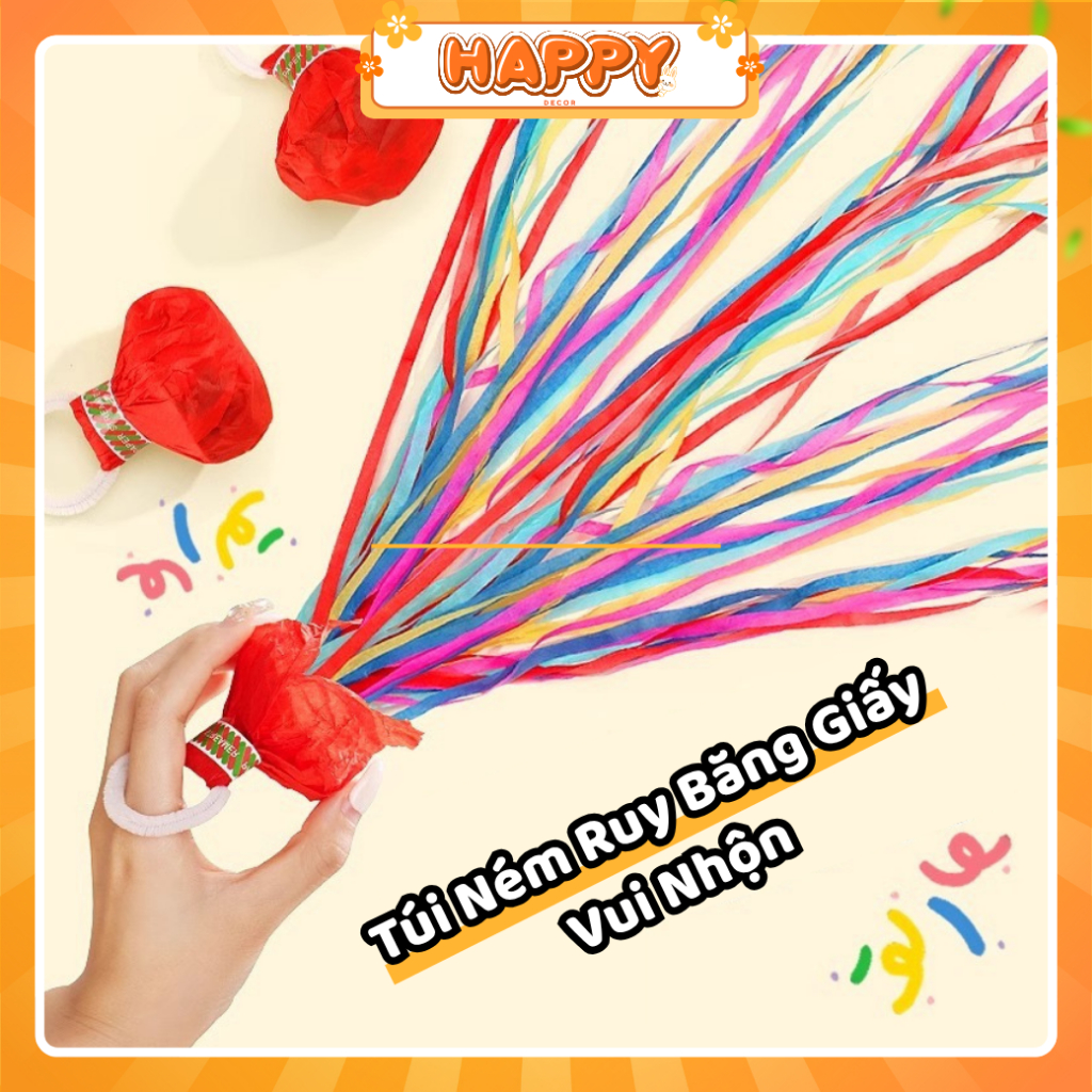 Đồ Chơi Ném Ruy Băng Giấy – Túi Giấy Tung Bay Trang Trí Tiệc Cưới, Kỷ Yếu, Tốt Nghiệp, Sinh Nhật – HAPPY DECOR