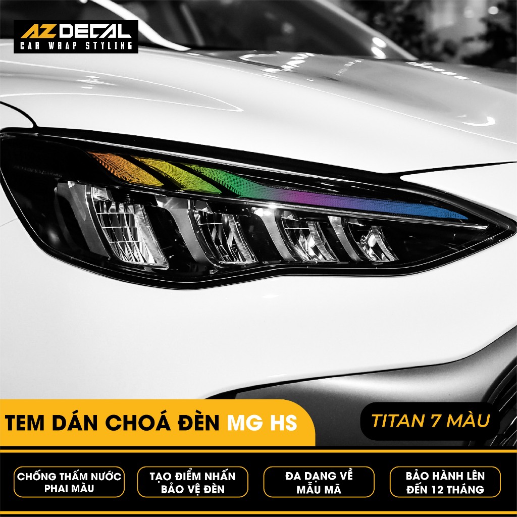 Tem Dán Đèn MG HS | Decal Titan Đổi Màu Chống Thấm Nước - AZDECAL