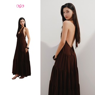 Đầm yếm cột dây maxi cổ V quyến rũ thanh lịch Sejal phù hợp đi chơi đi biển OLV