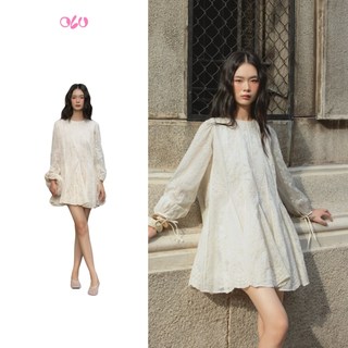  Đầm babydoll hoa tay dài dáng bồng xòe phù hợp đi chơi Freya Loose Dress OLV 