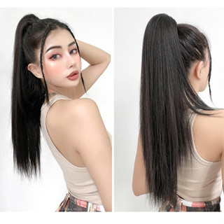 Tóc giả ngoặm thẳng dài , mã n43-60cm, sợi tơ cao cấp ép uốn duỗi thẳng thoải mái, thích hợp đi chơi đi học đi tiệc