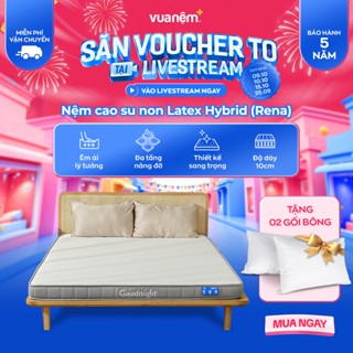Nệm cao su non Goodnight Latex Hybrid, foam kết hợp cao su cứng vừa, phù hợp người đau lưn