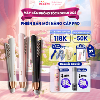 Máy bấm xù dập phồng tóc chân vuông 2in1, mềm mượt, không gãy tóc, KOREMI cao cấp hottrend 2023, BH chính hãng 12 tháng