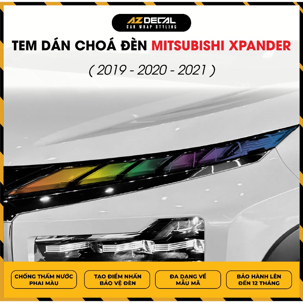 Tem Dán Đèn Mitsubishi Xpander 2019-2024 | Decal Titan Đổi Màu Chống Thấm Nước - AZDECAL